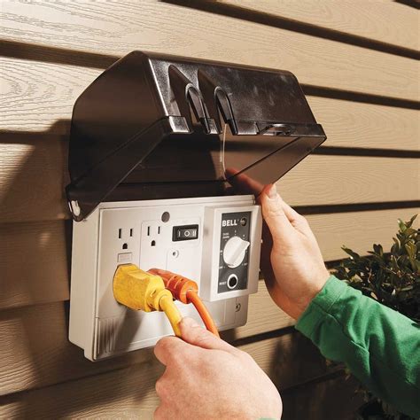 add electrical box for christmas lighta|outside outlet for christmas lights.